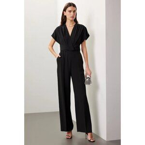 BOSS Debasa Jumpsuit Black Short Sleeve Size 10 Retail $695